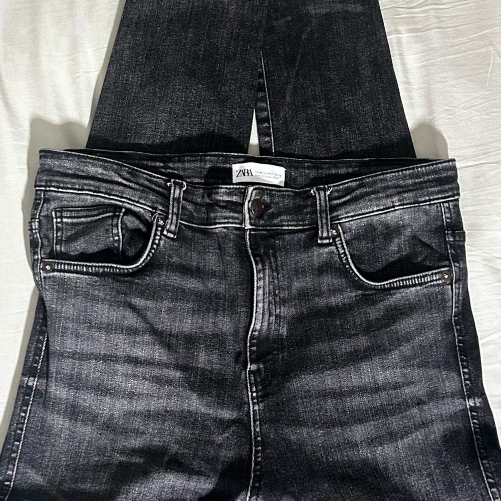 Zara Mid Rise Straight Leg Jeans